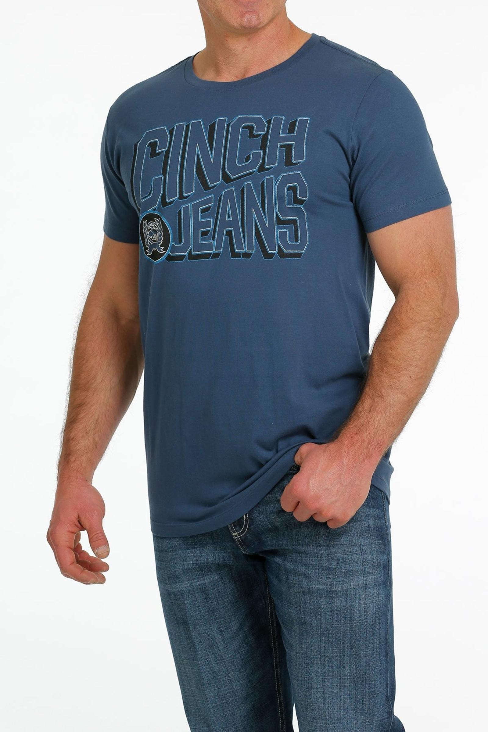 Men's Cinch Jeans Tee - Heather Blue