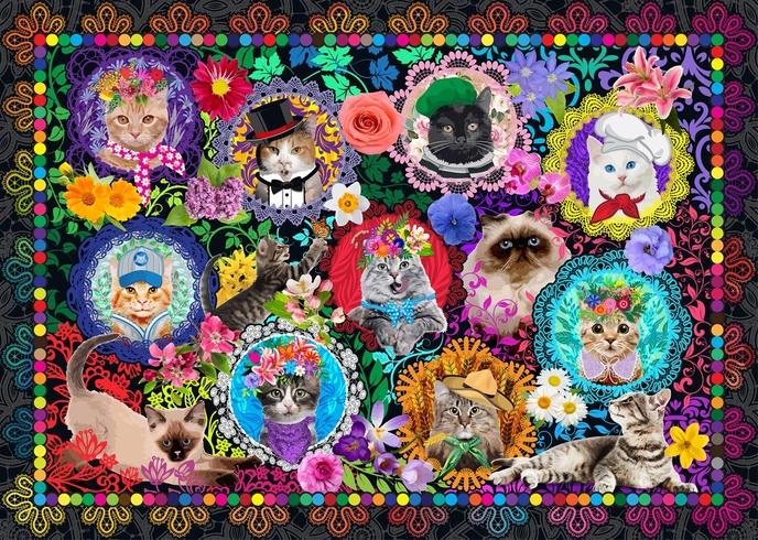 Two Lumps of Sugar Cats With Hats 300 Piece Jigsaw Puzzle