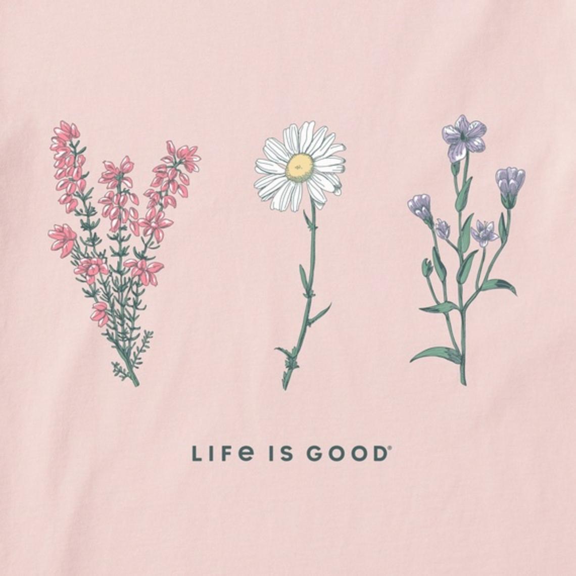 Life Is Good Women's Detailed Wildflowers Long Sleeve Crusher Tee