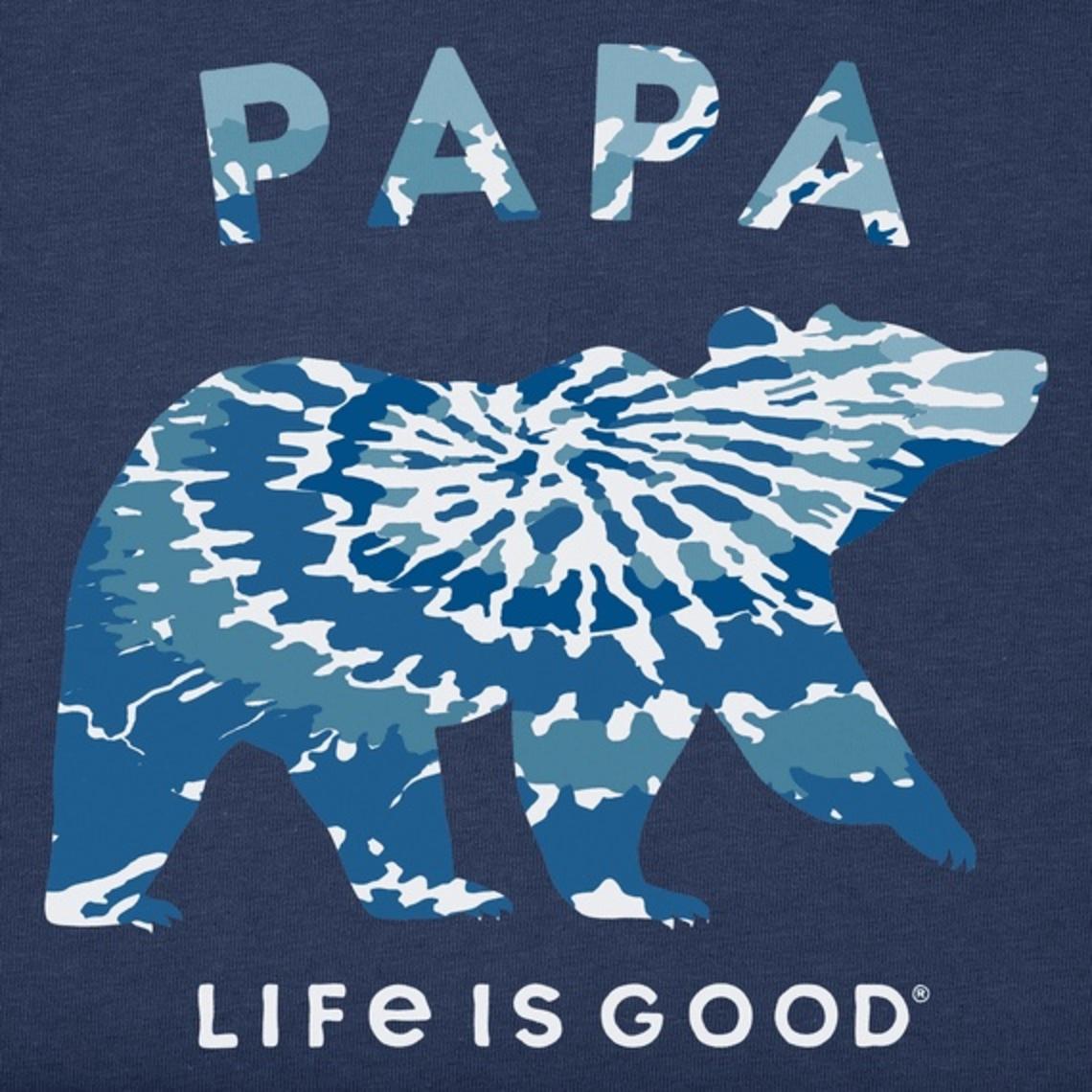 Life Is Good Men's Tie Dye Papa Bear Crusher Tee