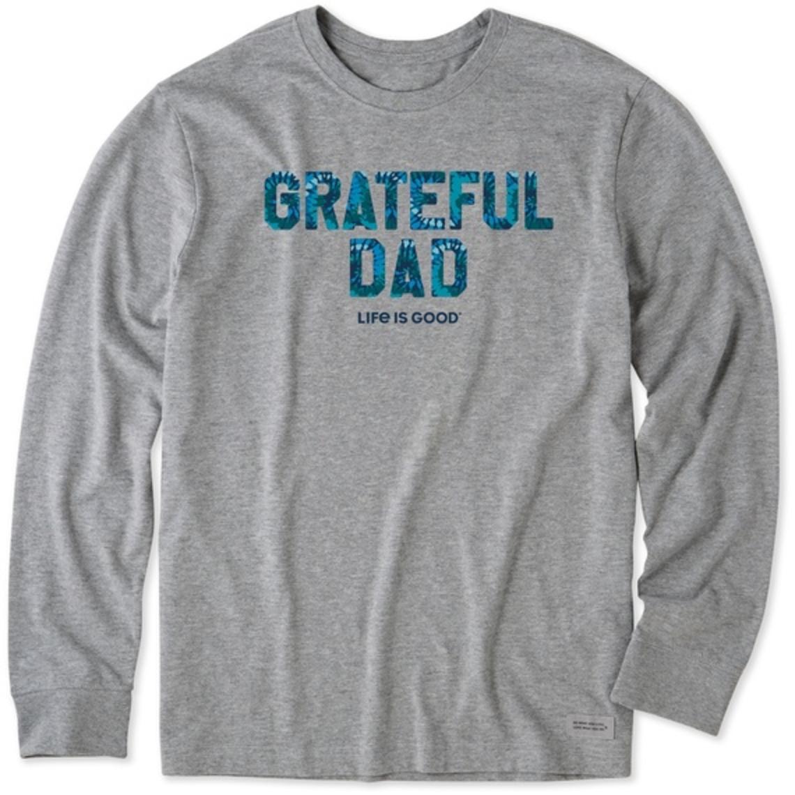 Men's Grateful Dad Tie Dye Long Sleeve Crusher-LITE Tee