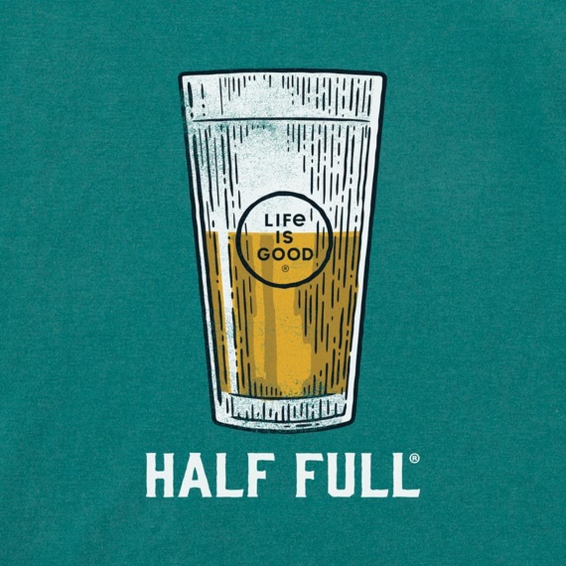 Men's Half Full Beer Long Sleeve Crusher-LITE Tee