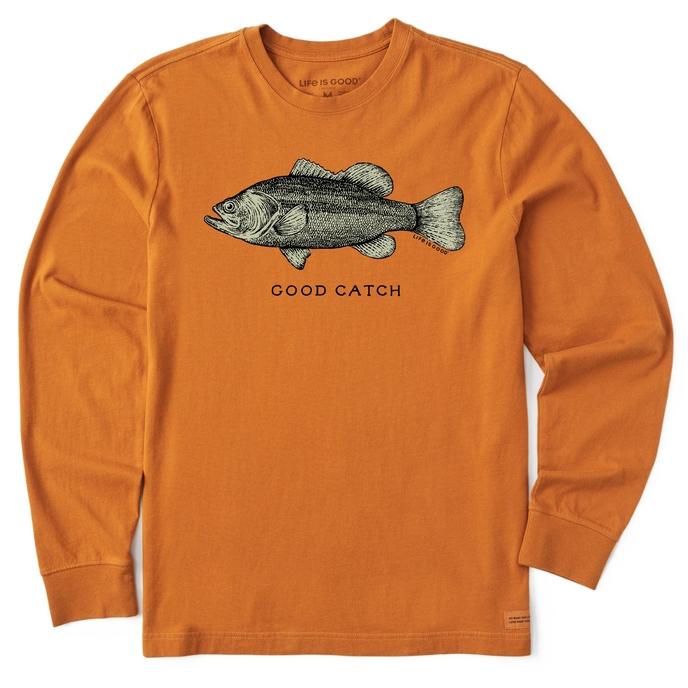 Life is Good Men's Good Catch Large Mouth Bass Long Sleeve Crusher T-Shirt
