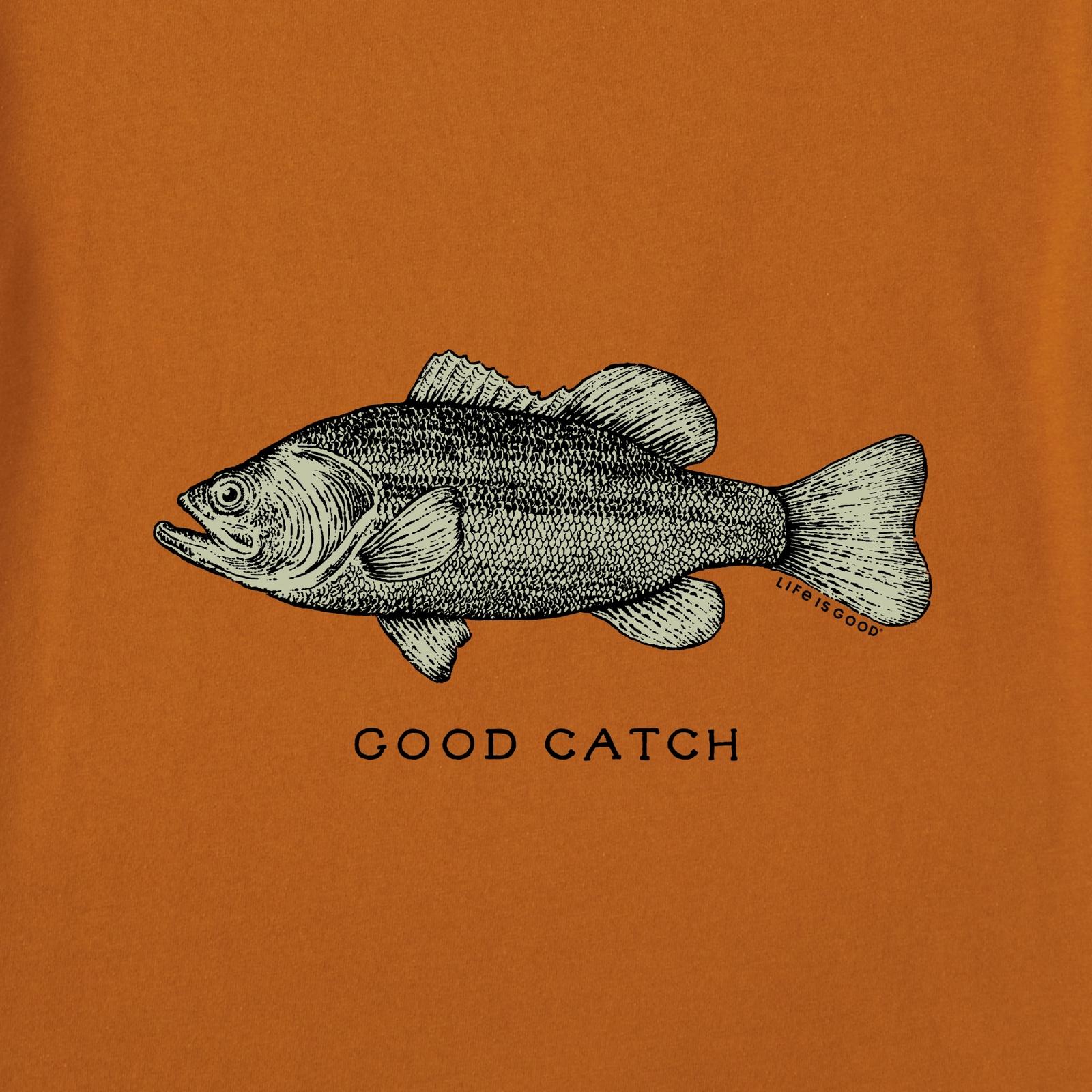 Life is Good Men's Good Catch Large Mouth Bass Long Sleeve Crusher T-Shirt