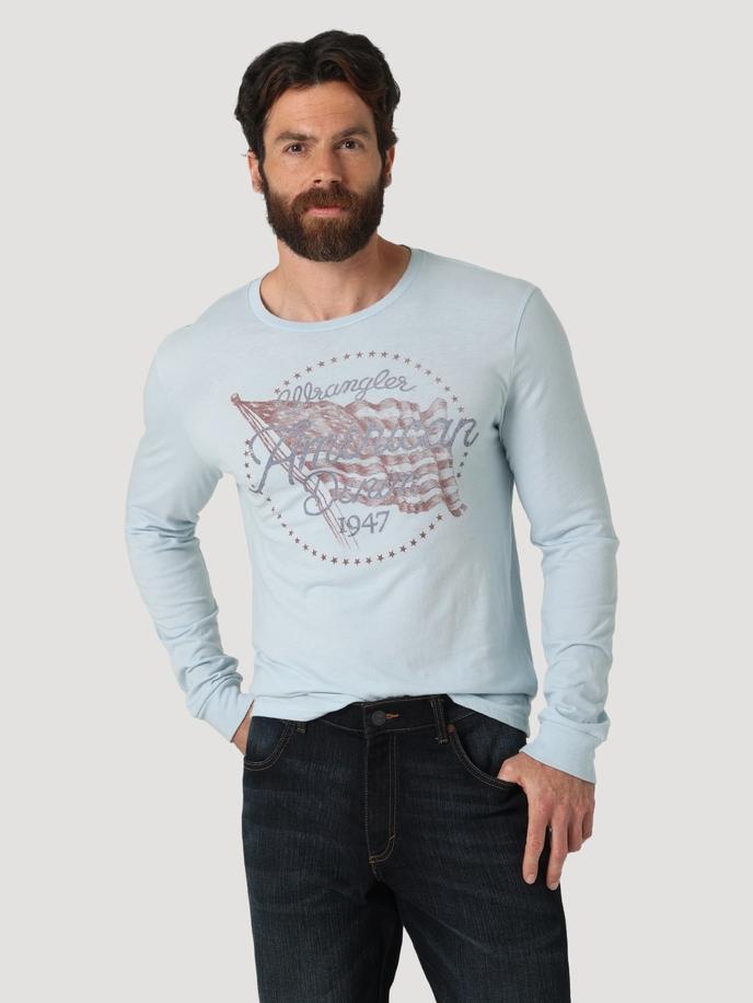 Wrangler Men's American Denim Long Sleeve T-Shirt