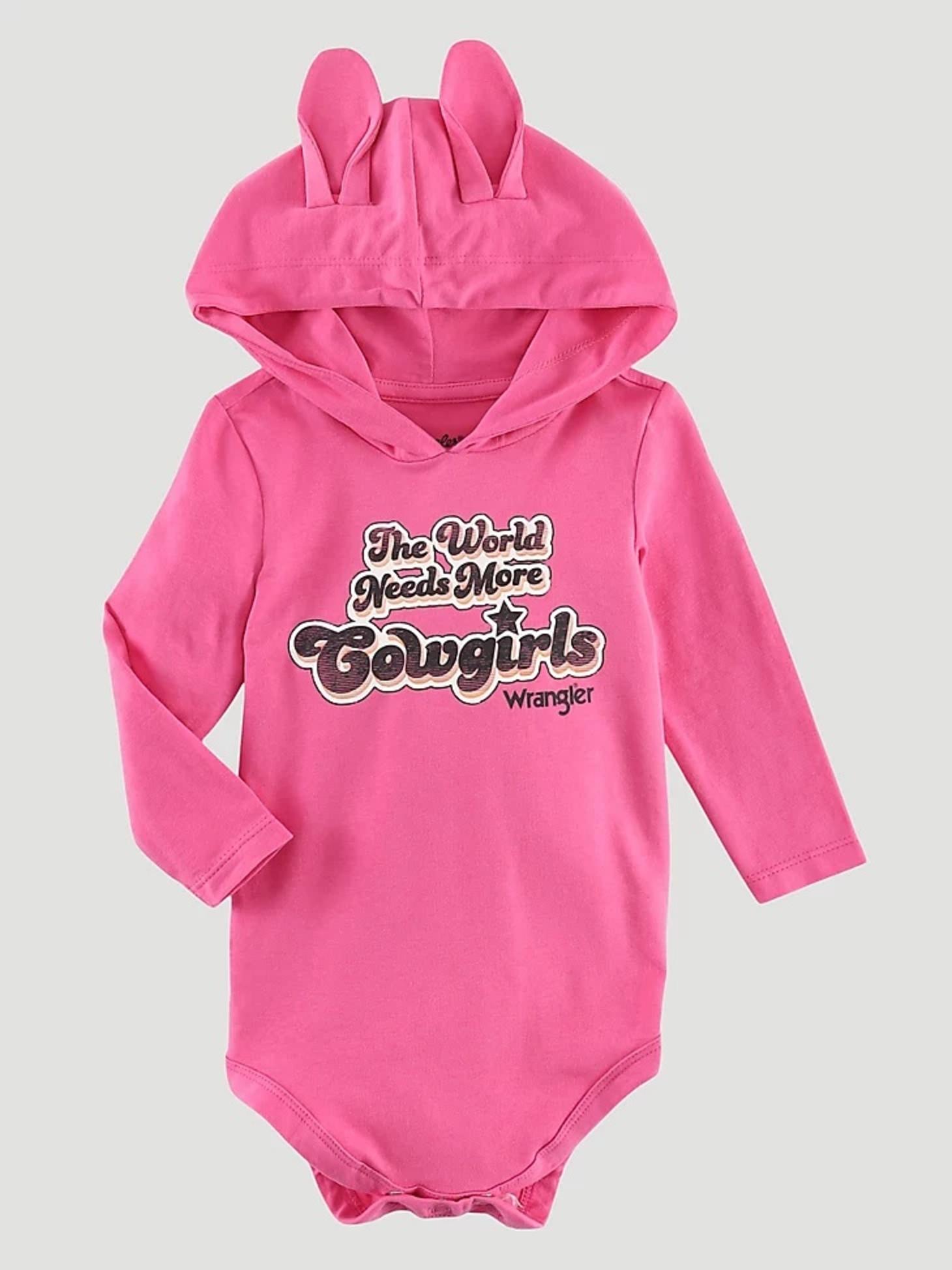 Baby Girl's Cowgirls Hooded Bodysuit In Pink