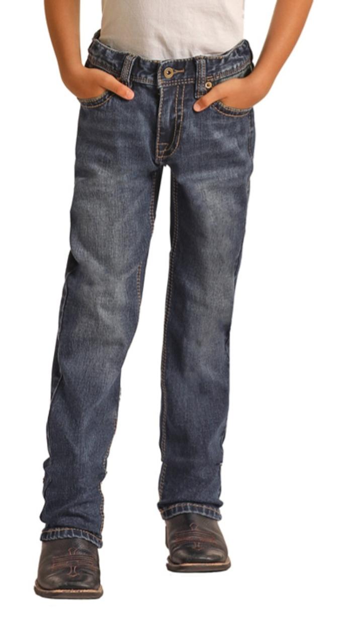 HOOEY SLIM FIT STRETCH STRAIGHT BOOTCUT JEANS  front view