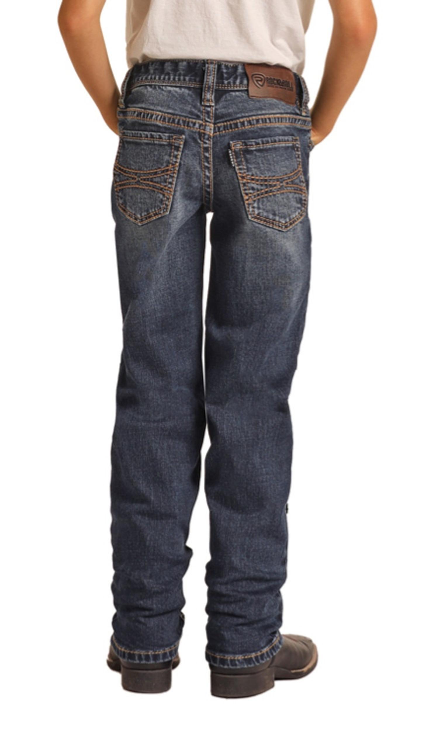 HOOEY SLIM FIT STRETCH STRAIGHT BOOTCUT JEANS  back view