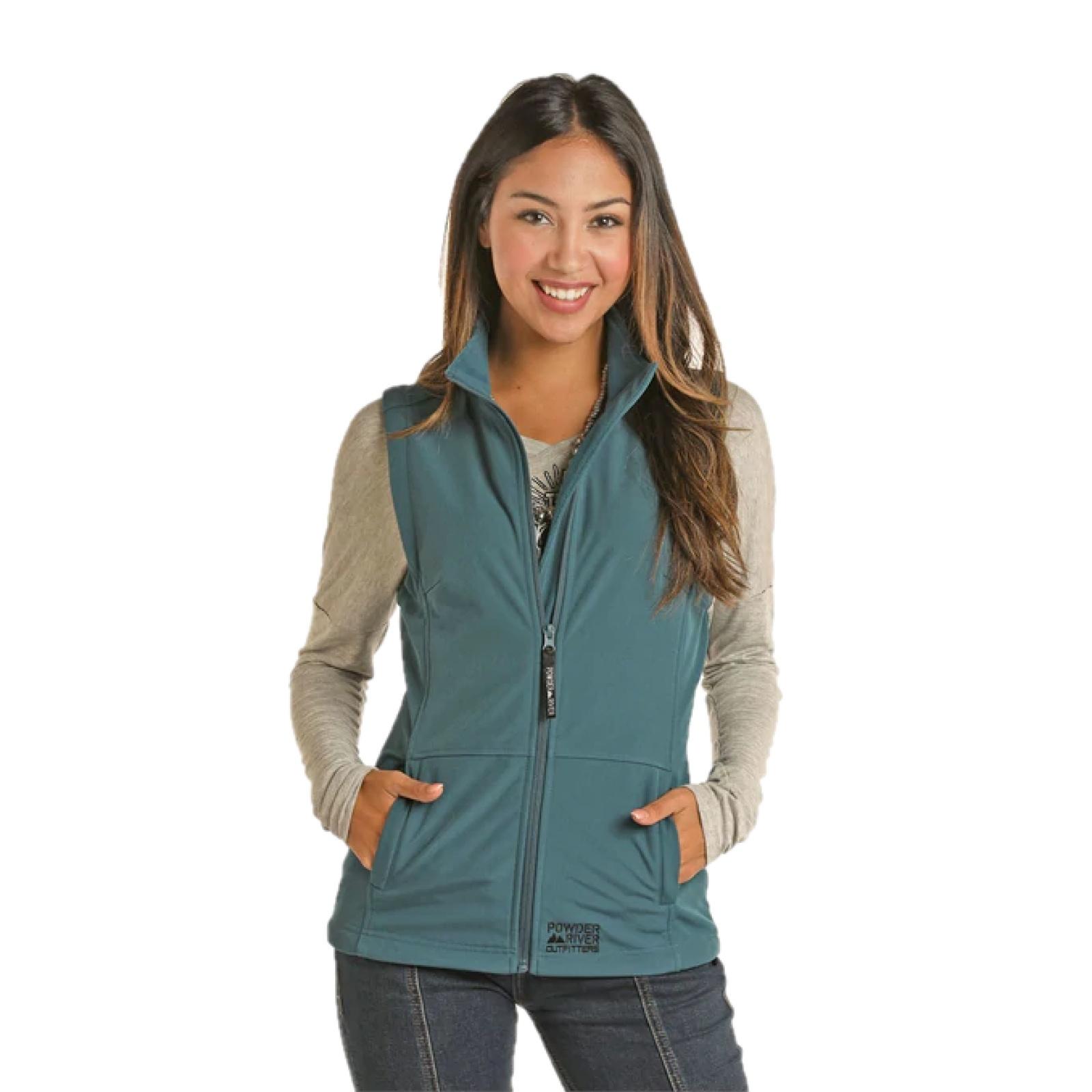 Women's Performance Solid Softshell Vest front view
