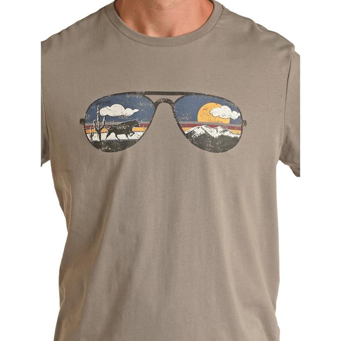 Rock & Roll Denim® Unisex Dale Brisby Sunglasses Grey Tee  detailed graphic