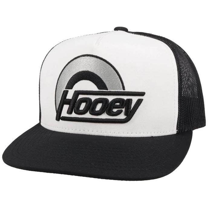 HOOEY  "SUDS" WHITE/BLACK HAT front side