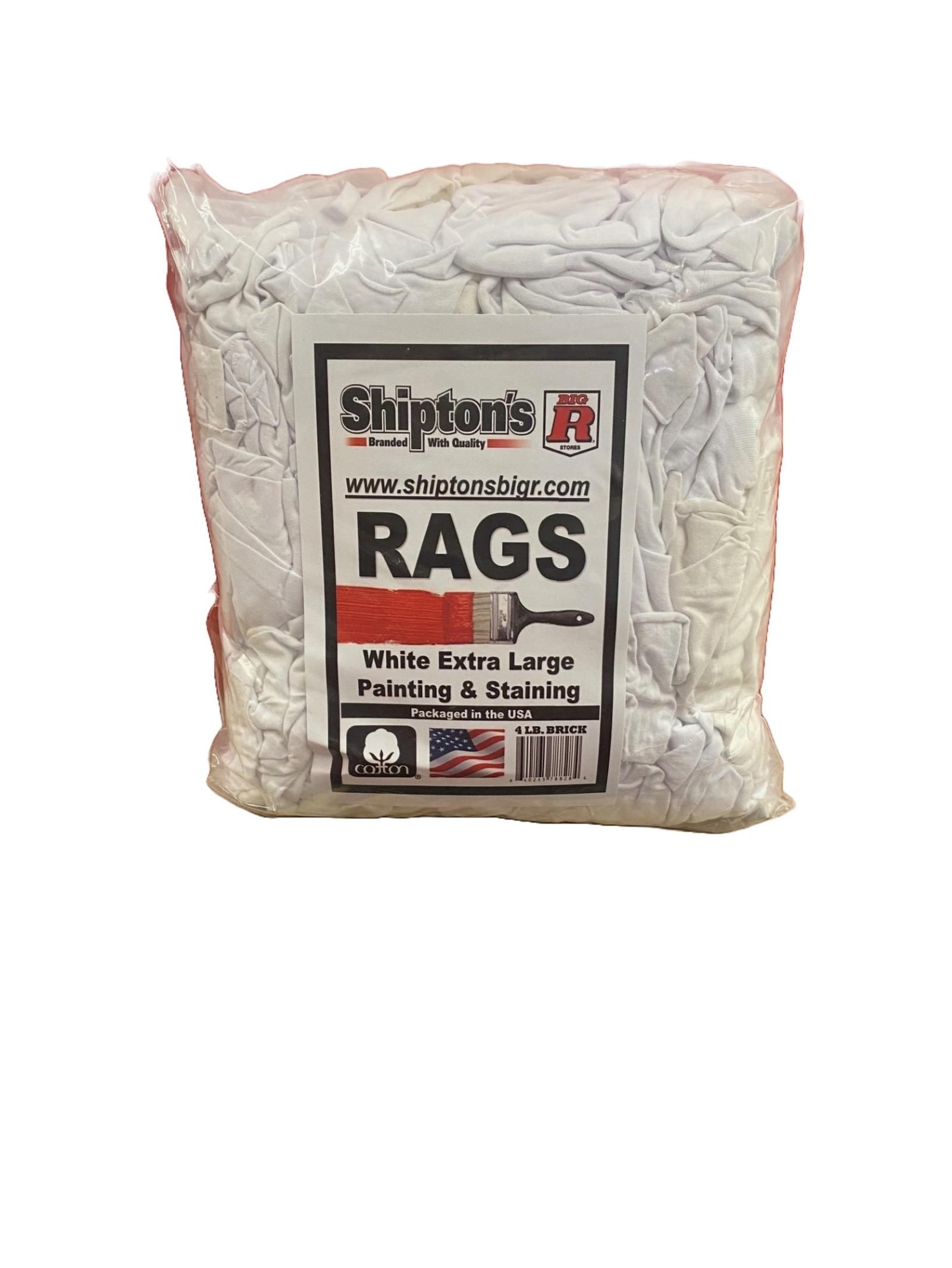 Shipton's Big R Painting and Staining Rags 4 lb Brick Front view