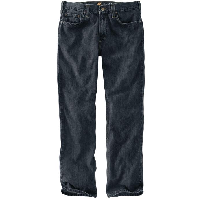 Carhartt Men's Relaxed Fit 5 Pocket Jeans in bedrock wash front view