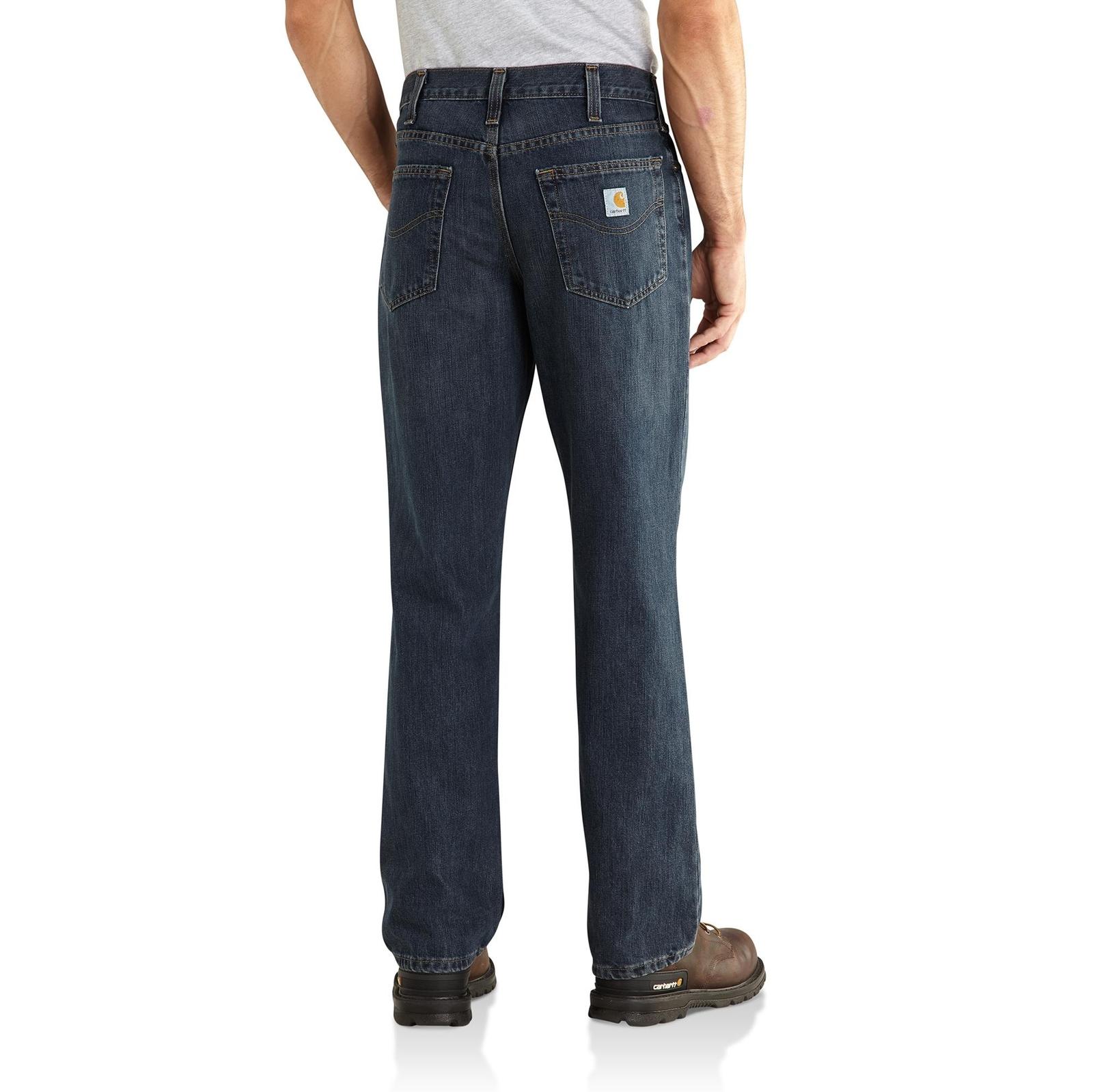 Carhartt Men's Relaxed Fit 5 Pocket Jeans in bedrock wash product on body back image