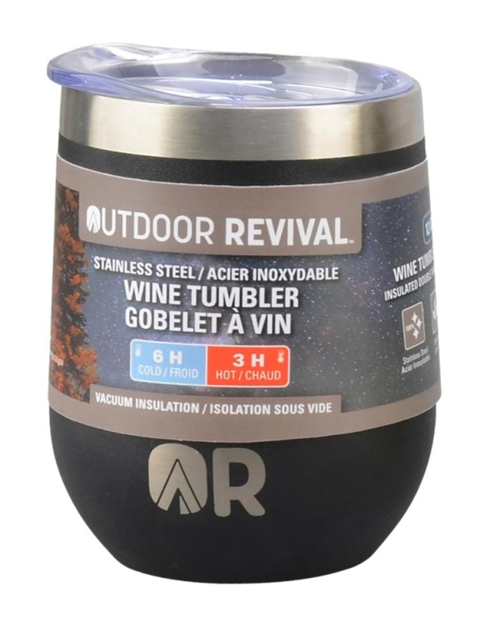 Outdoor Revival Wine Cup 12 OZ  Black- Front View