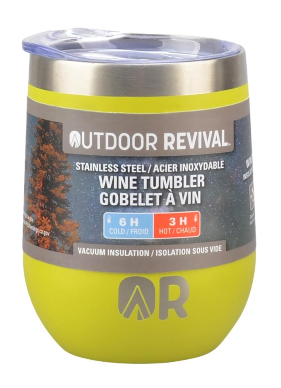 Outdoor Revival Wine Cup 12 OZ  Lime- Front View