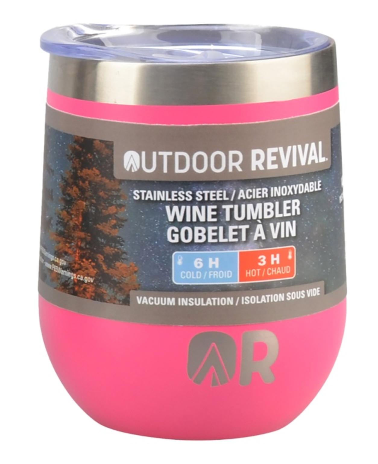 Outdoor Revival Wine Cup 12 OZ  Pink- Front View