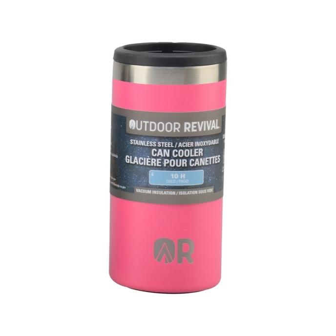 Outdoor Revival 12OZ Can Cooler - pink front view