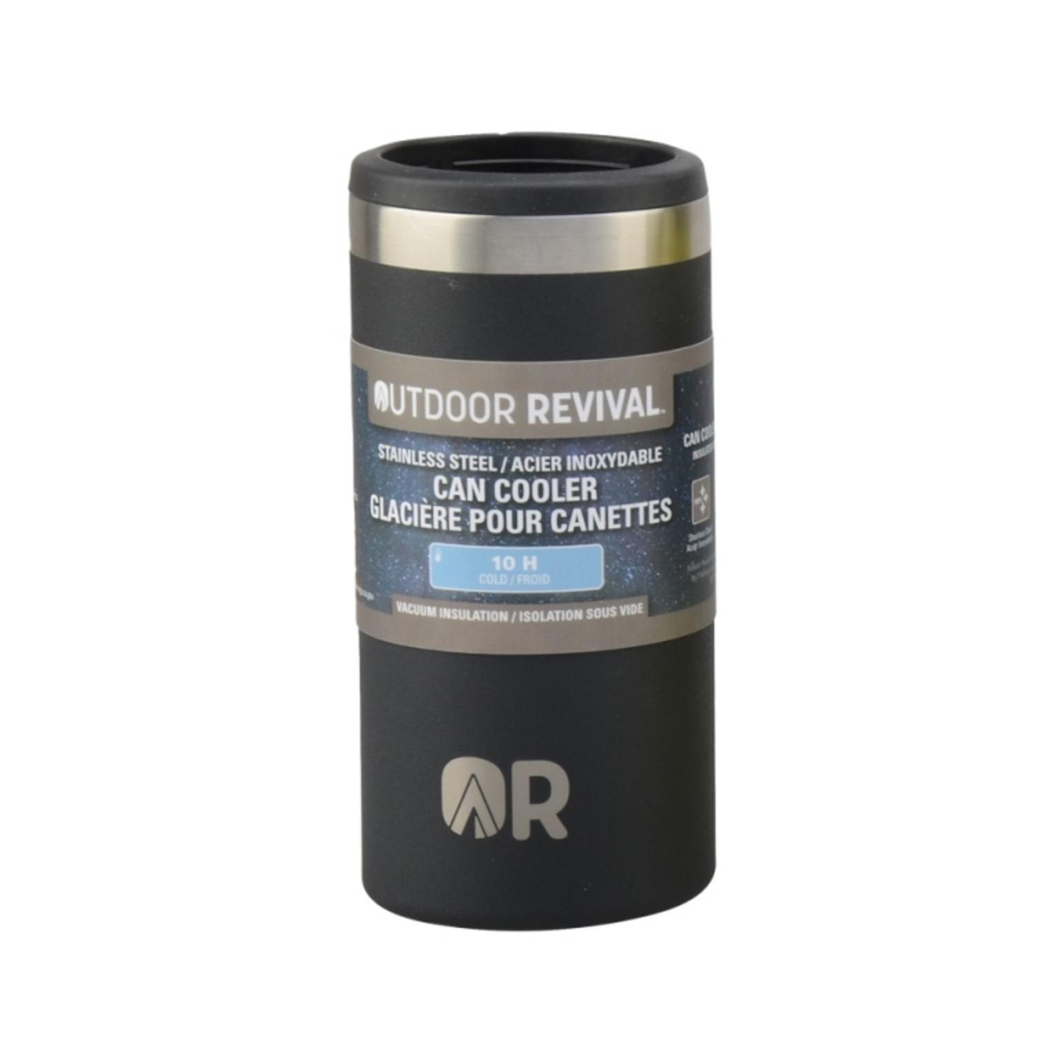 Outdoor Revival 12OZ Can Cooler - black front view