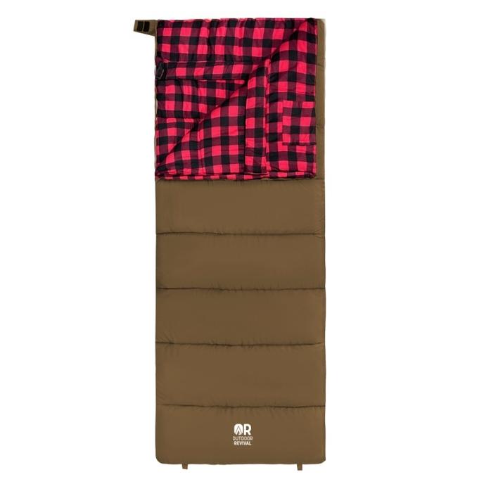 Outdoor Revival Traditions Flannel 0° Sleeping Bag Unzipped Front View