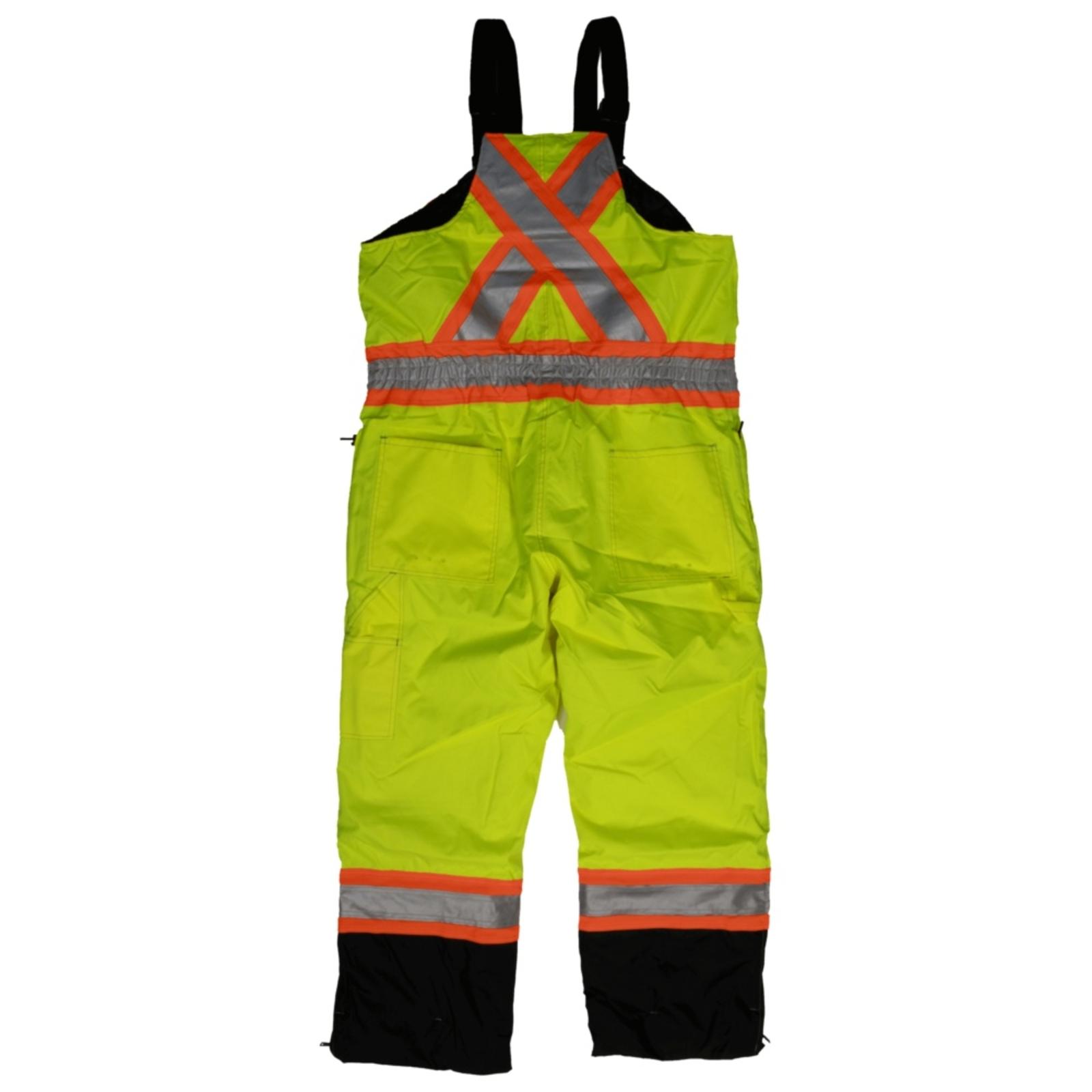 Tough-Duck-Mens-Waterproof-Breathable-Insulated-Bib-Overall-Fluorescent-Green-Back