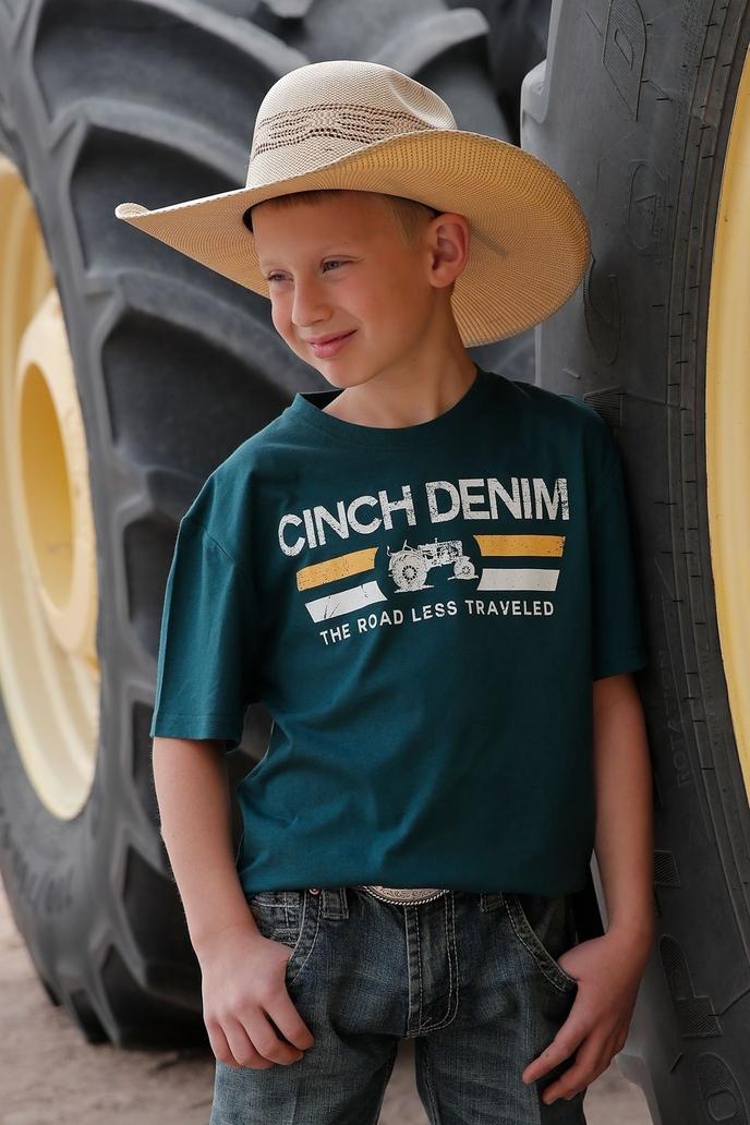content/products/Boy's Cinch Denim The Road Less Traveled Tee - Green