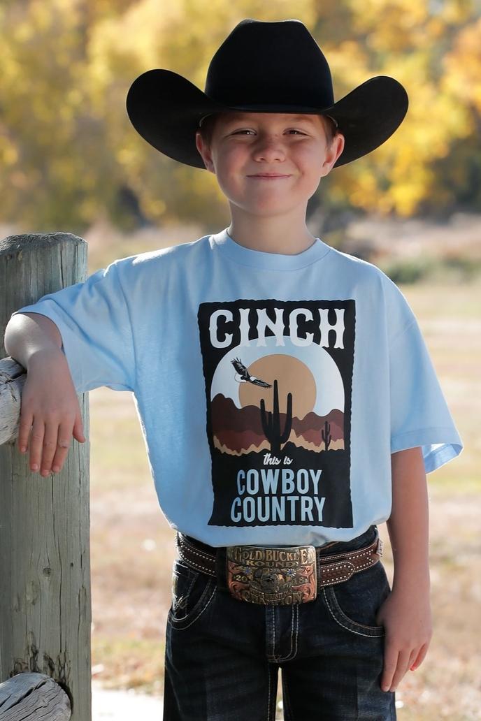 Cinch Jeans Boy's This Is Cowboy Country - Light Blue