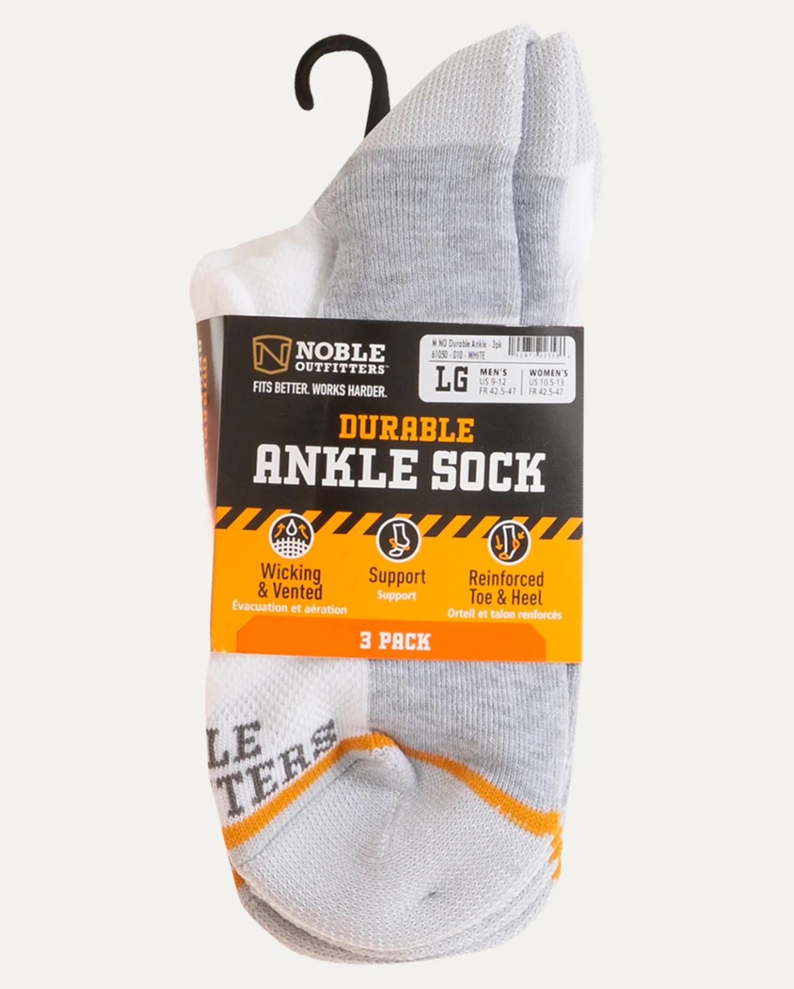 Noble Outfitters Men’s Durable Sock Ankle – 3-pack