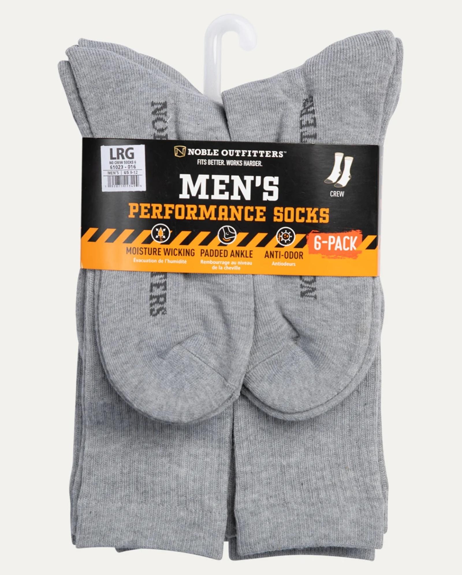 Noble Outfitters Performance Crew Sock 6-Pack