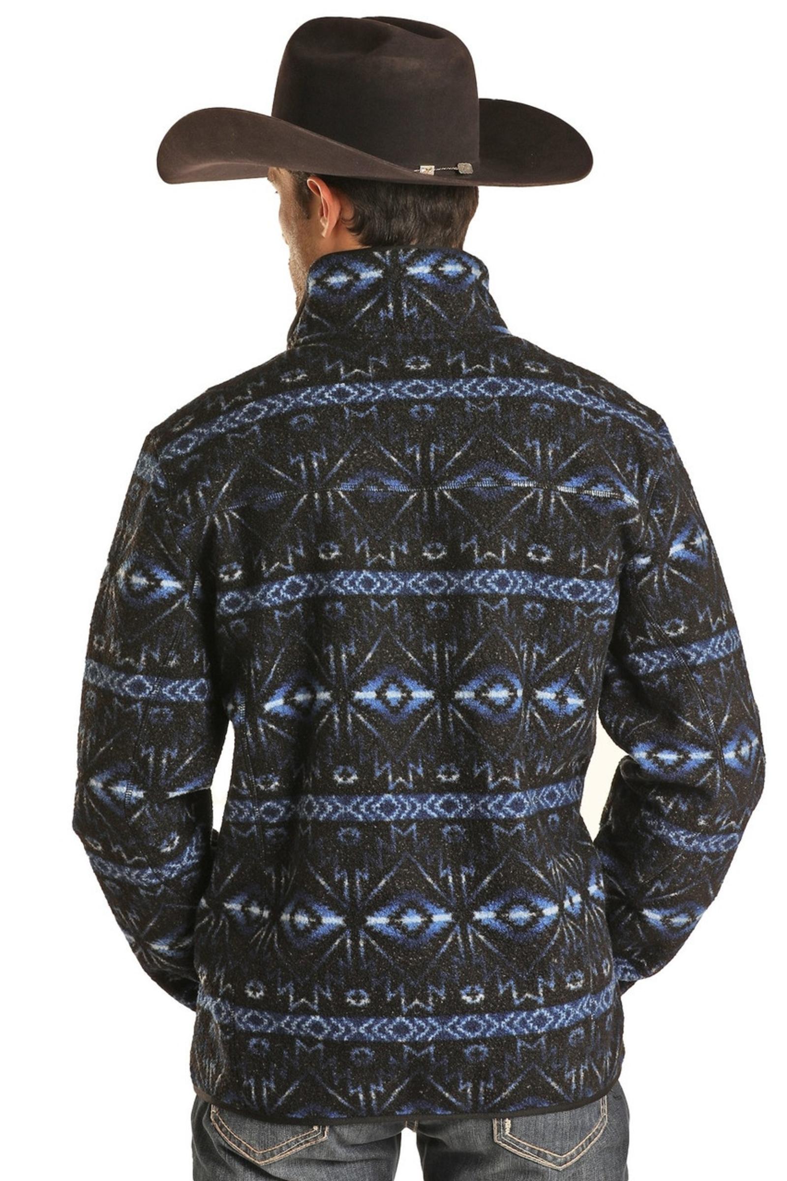 Rock and Roll Denim Aztec Pullover