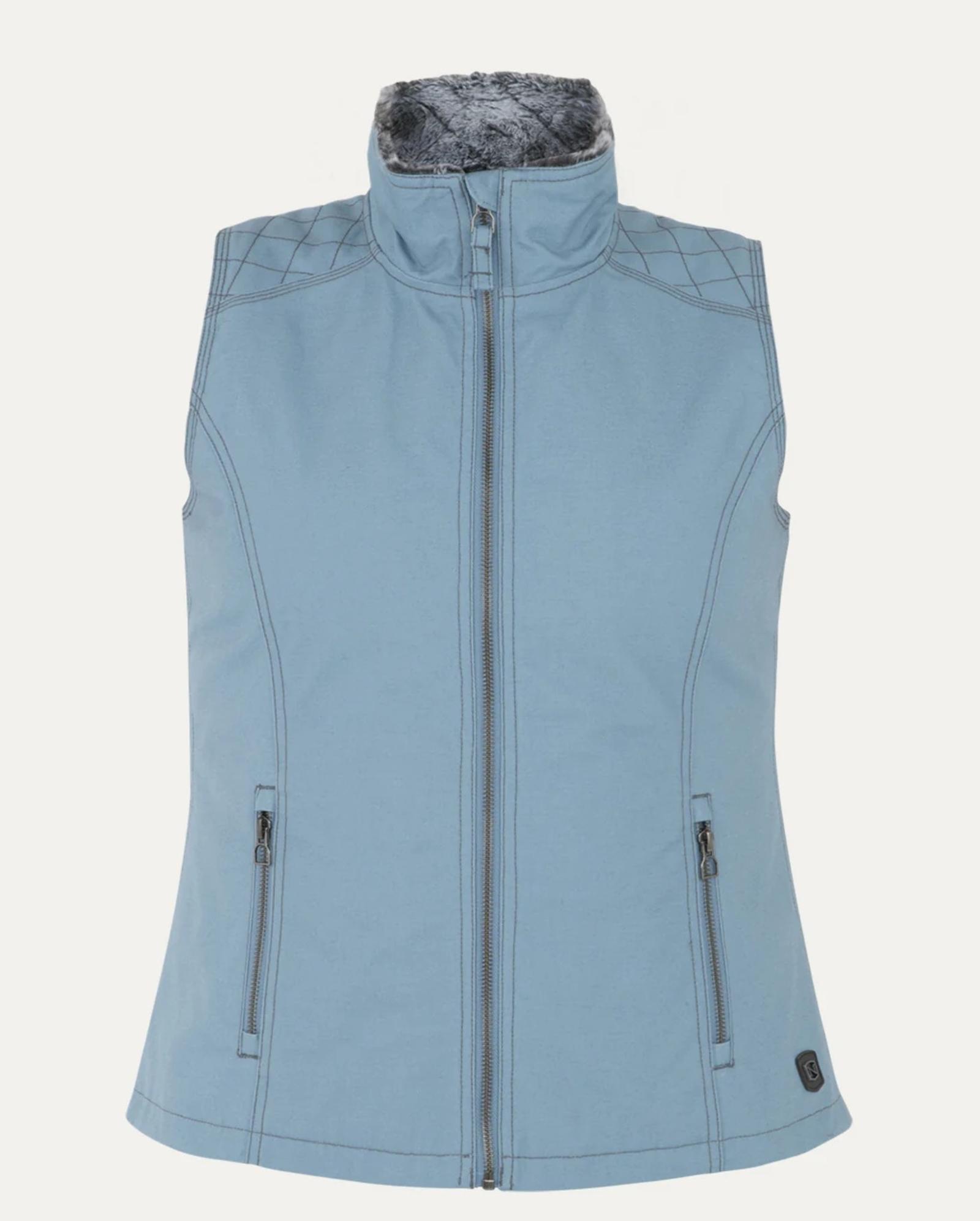 Noble Outfitters Women's Canvas Vest dusty blue Front View