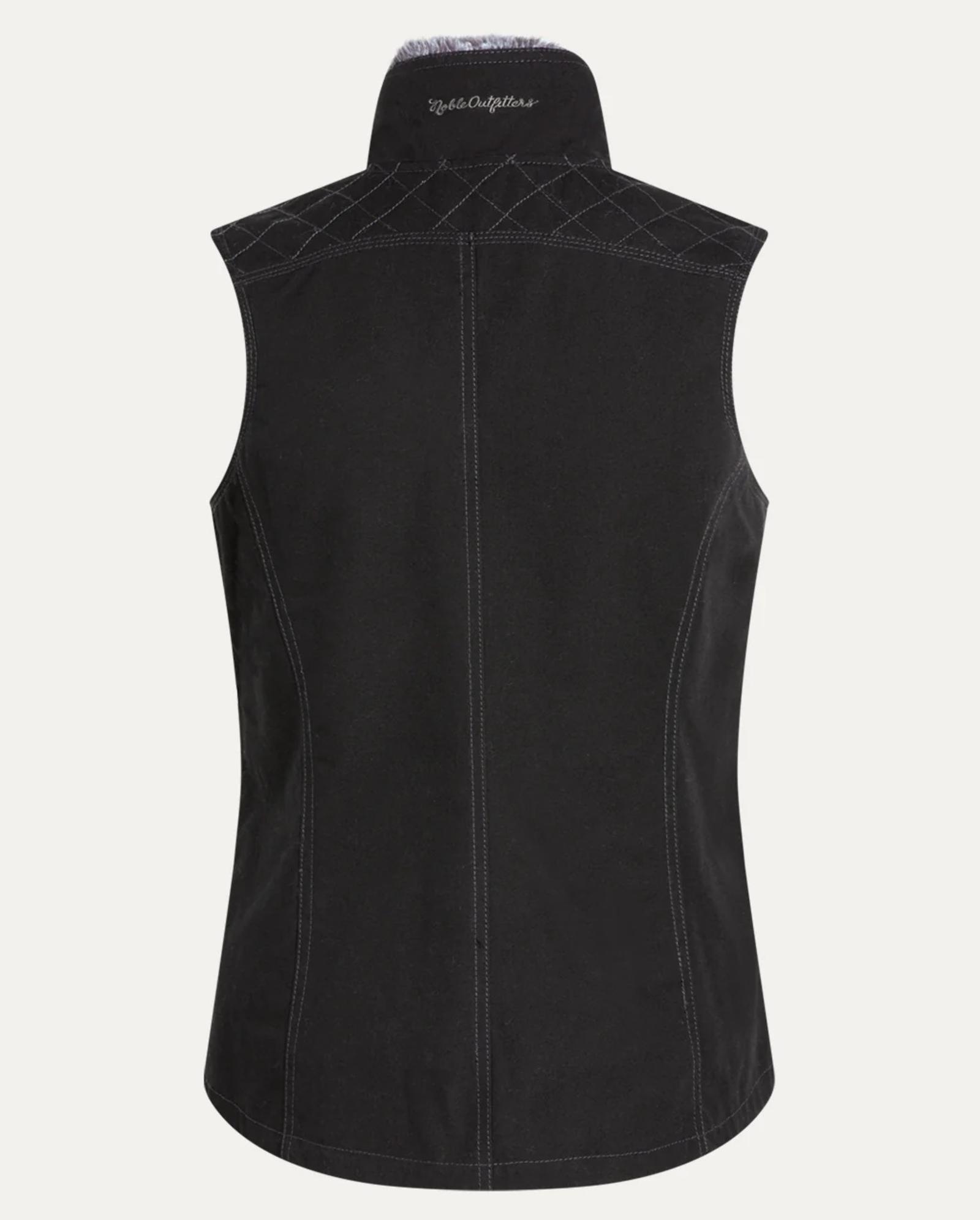 Noble Outfitters Women's Canvas Vest black back View