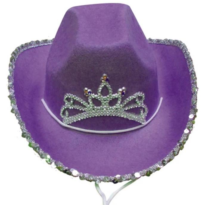 Cowgirl Hat Purple With Bling Front