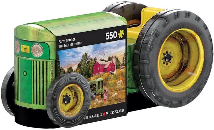 Tractor Shaped Tin w/550 pc Puzzle
