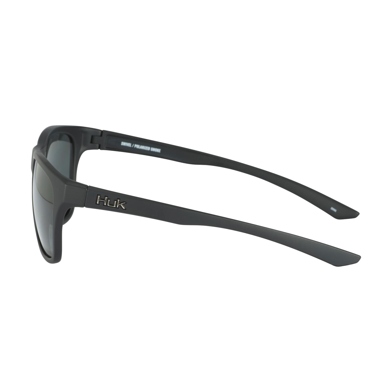  Huk Swivel Matte Black/Gray Lens 125 Side View