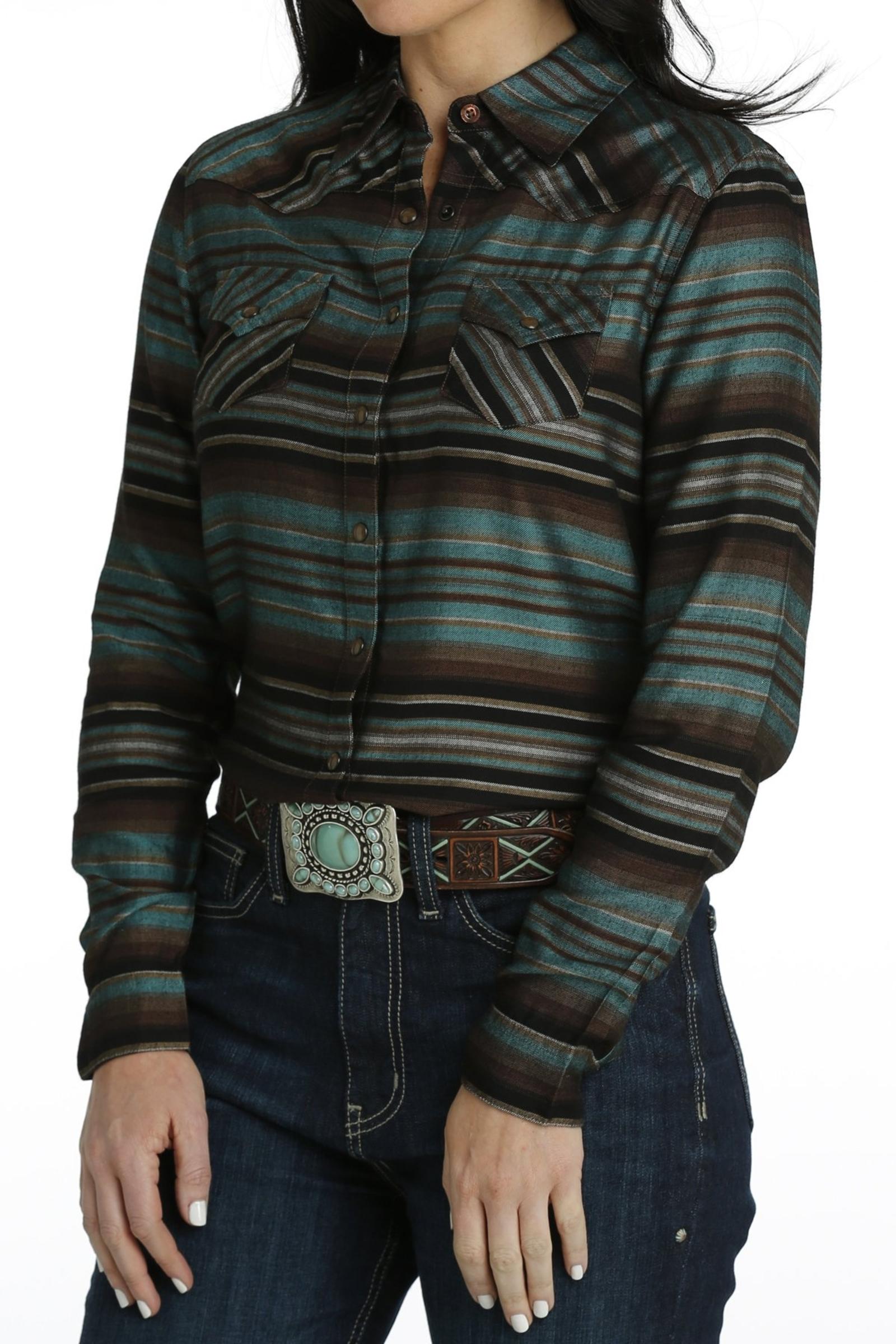Women's Button-Down Western Shirt - Multi SIDE VIEW