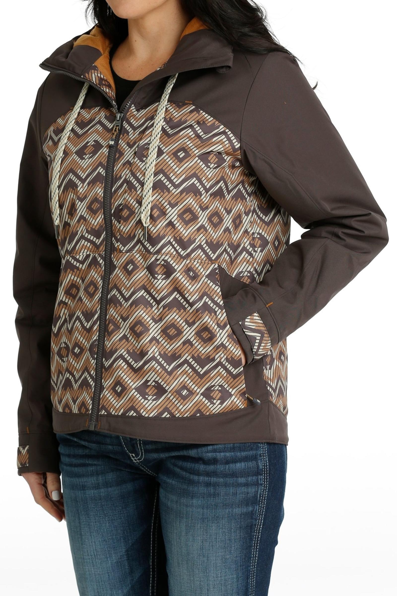 Women's Southwestern Print Ski Jacket - Gray side view