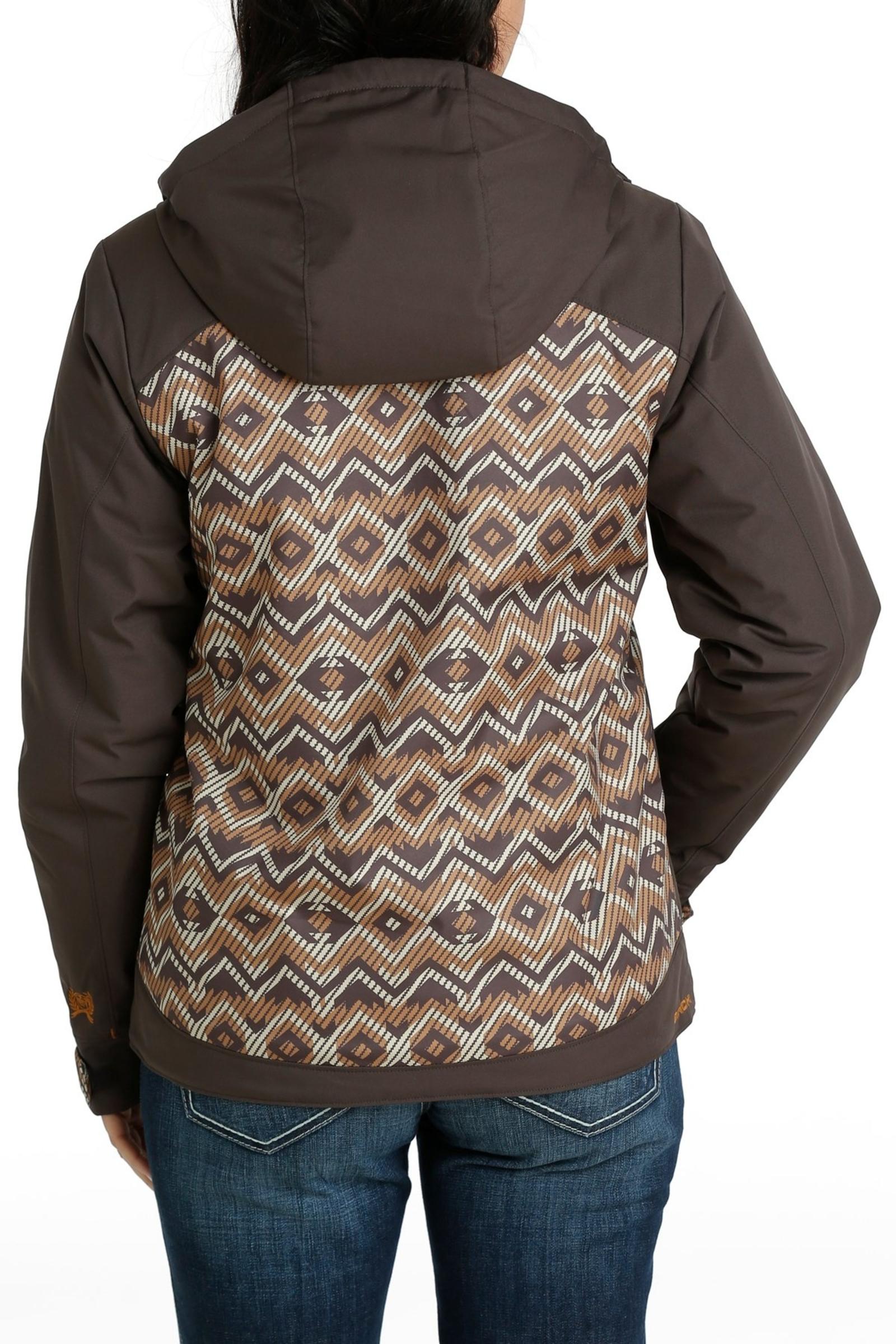 Women's Southwestern Print Ski Jacket - Gray back