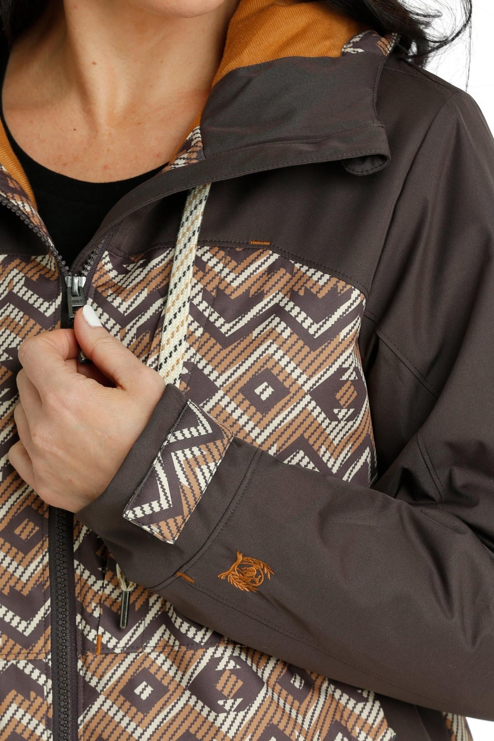 Women's Southwestern Print Ski Jacket - Gray detail 2
