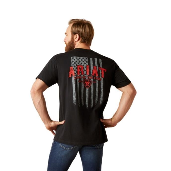 Ariat Men's Western Vertical Flag Graphic Black T-Shirt back
