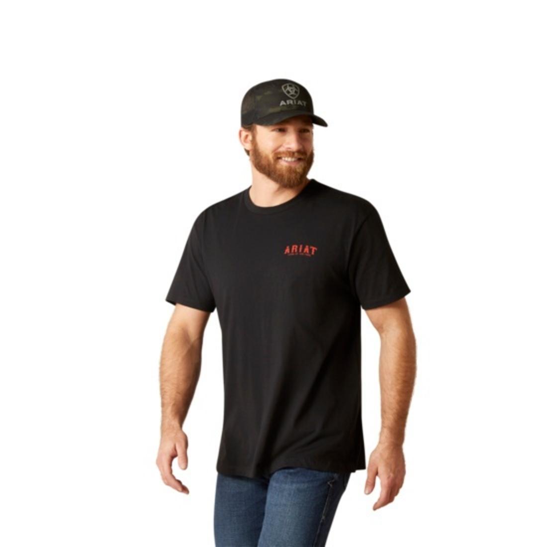 Ariat Men's Western Vertical Flag Graphic Black T-Shirt side