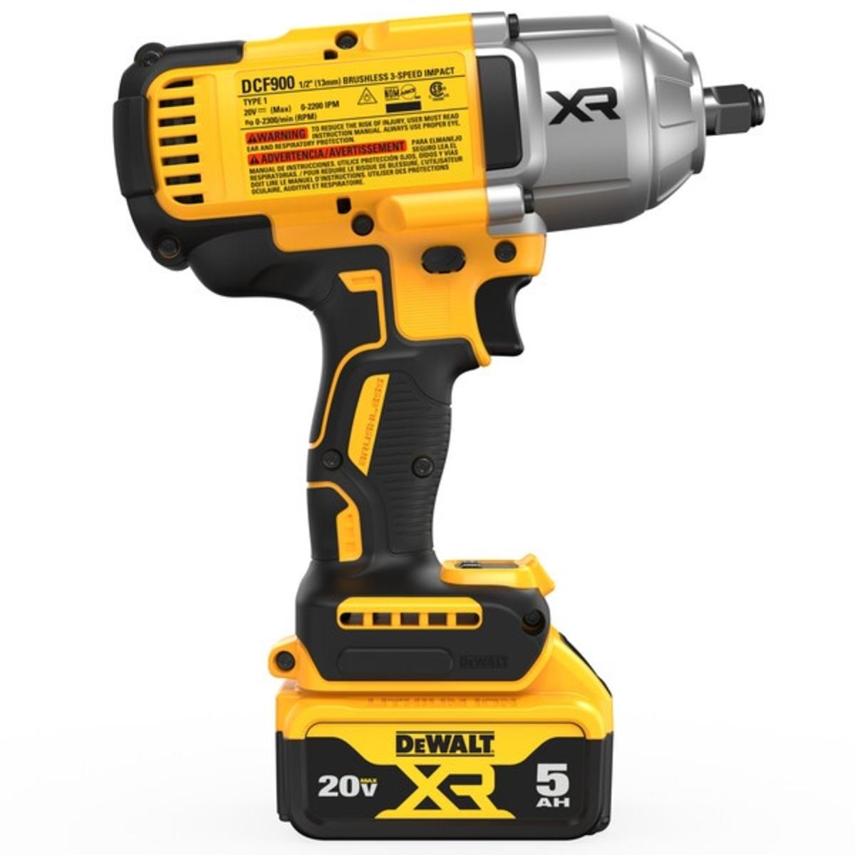 DeWalt 20V MAX* XR® 1/2 In. High Torque Impact Wrench Side View