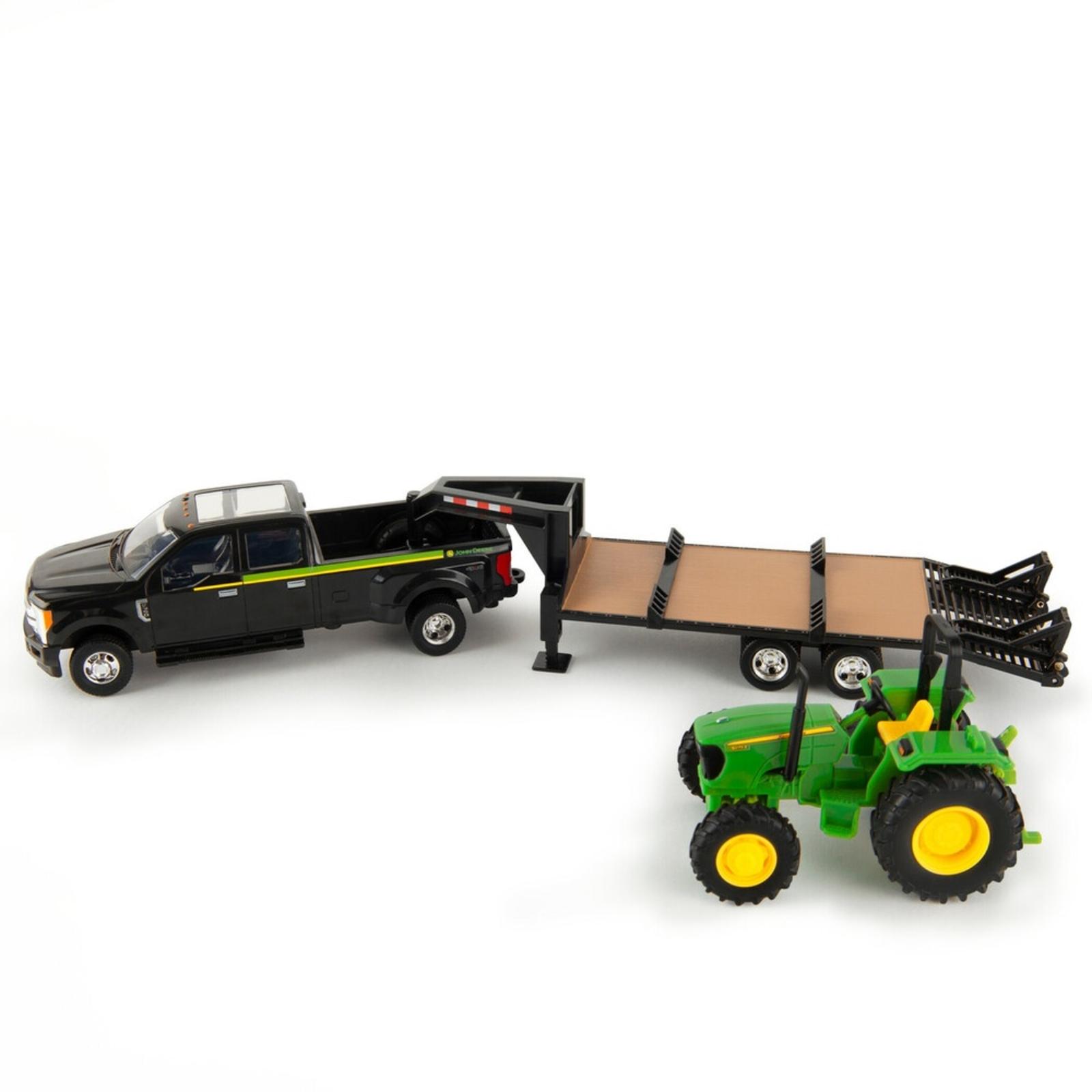 John Deere 1:32 Scale 5075E Tractor w/ Ford  F-350 Pickup and 5th Wheel Trailer