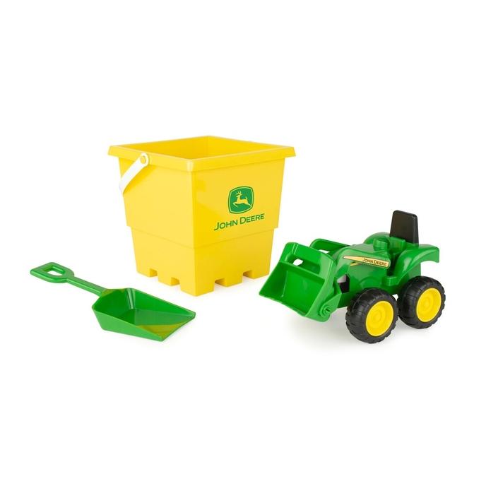Sandbox Bucket Set: 6 inch Tractor with Square Bucket and Shovel