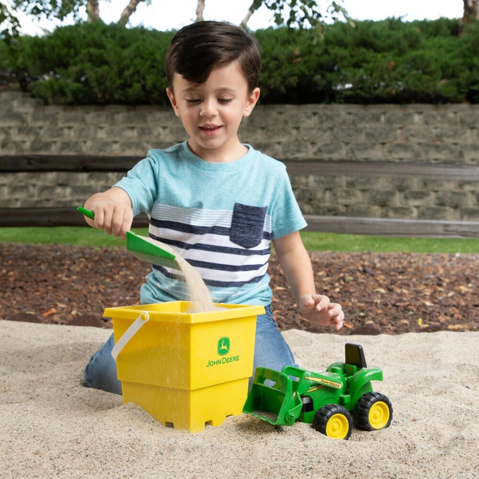 Sandbox Bucket Set: 6 inch Tractor with Square Bucket and Shovel 2