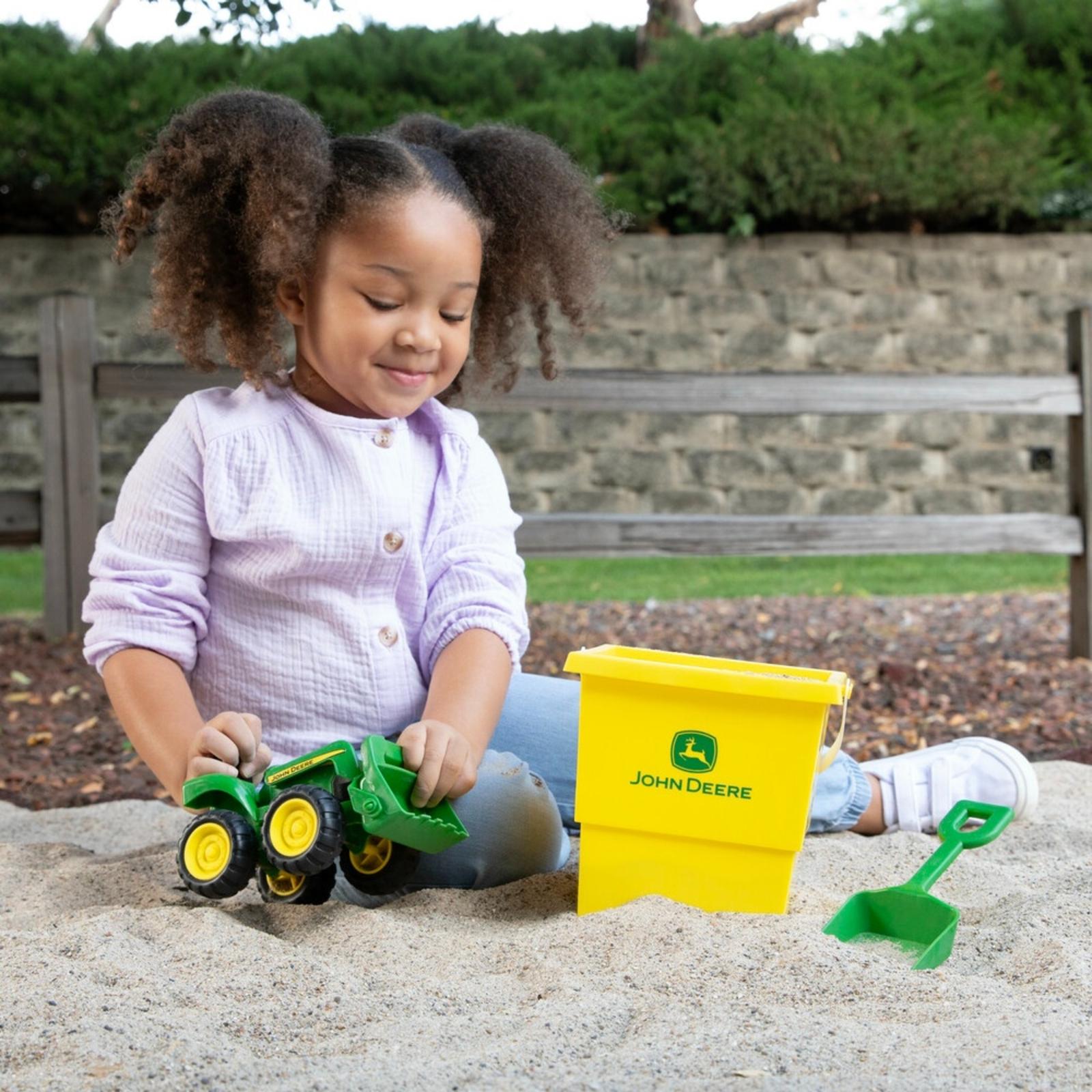 Sandbox Bucket Set: 6 inch Tractor with Square Bucket and Shovel 3
