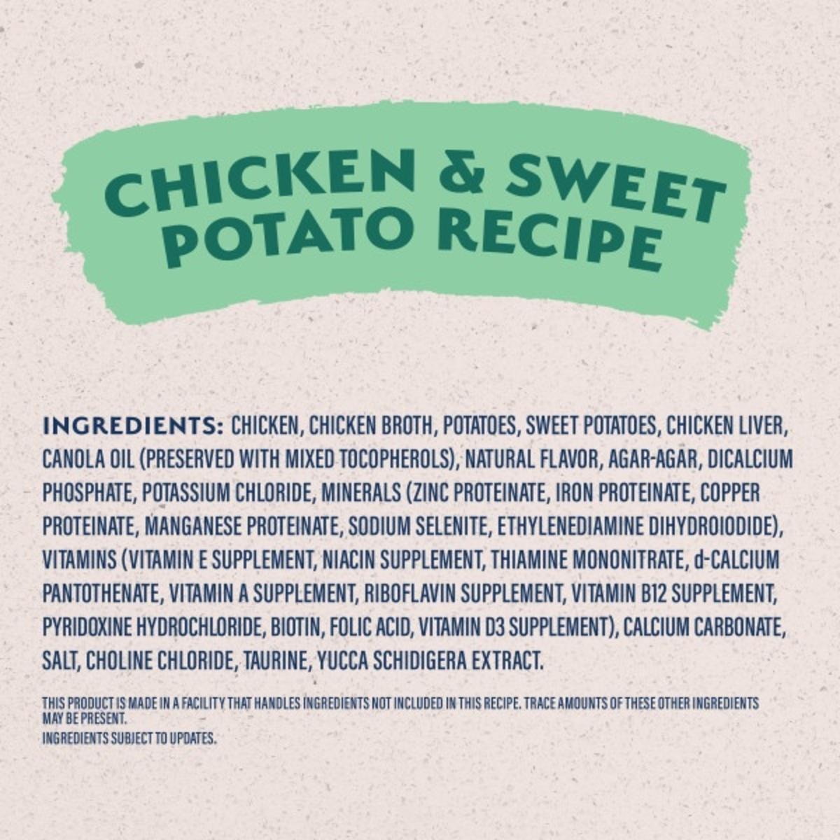 Natural Balance® Limited Ingredient Chicken & Sweet Potato Recipe ingredients 