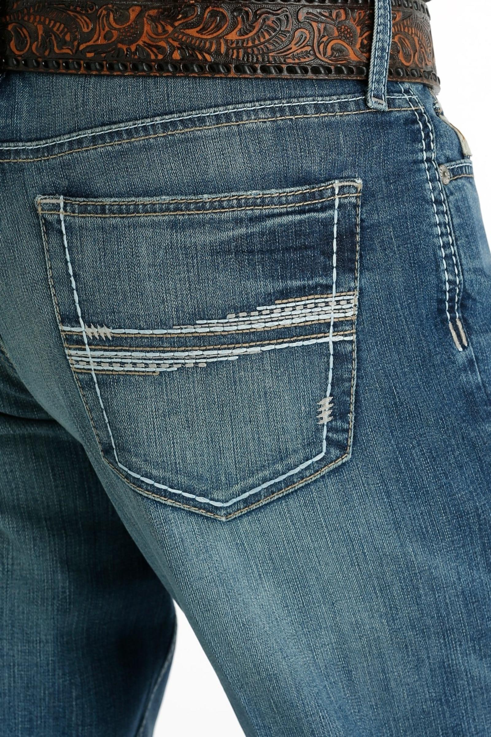 Cinch Jeans Men's Relaxed Fit Grant - Medium Stonewash pocket detail