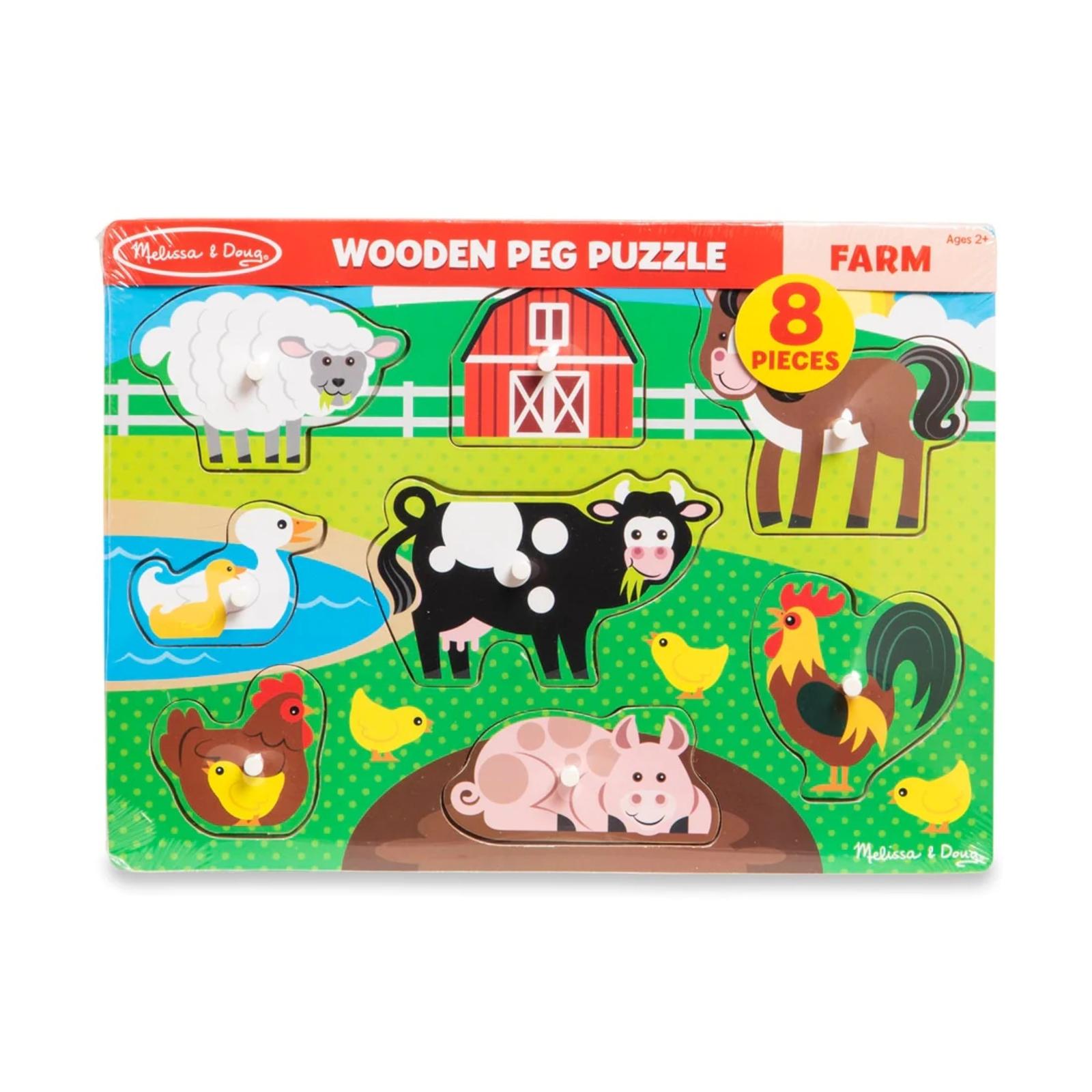 Melissa & Doug Farm Peg Puzzle - 8 pieces