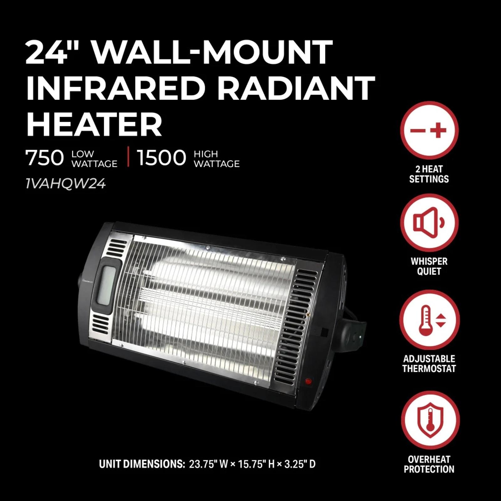 24" wall mount infared radiant